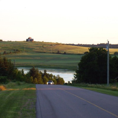 As we approached the top of the hill we looked back. The shadows were pretty long. We didn't think we'd make it. 