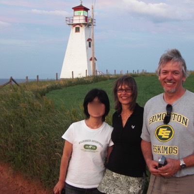 We took a picture with the Japanese tourist from the passenger seat. She is a fan of Anne of Green Gables, written by Lucy Maud Montgomery. 